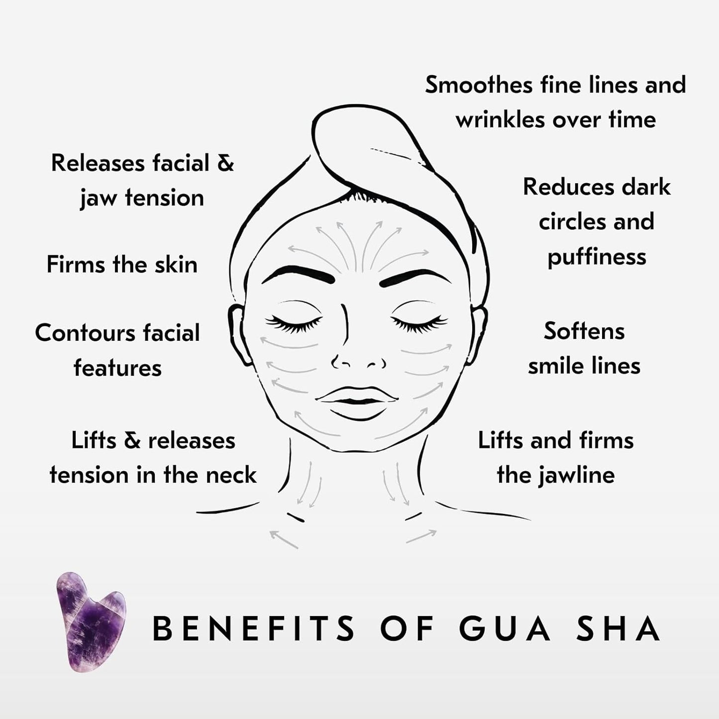 Mount Lai Amethyst Gua Sha Facial Tool – The Stone of Inner Clarity – 100% Genuine Amethyst Stone Face Sculpting Tool for Lymphatic Drainage, Puffiness Reduction & Confident Radiance