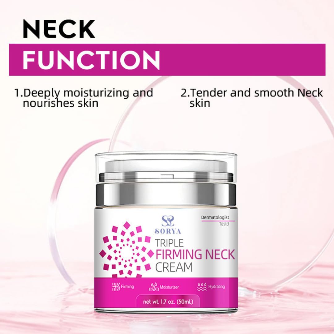 Neck Firming Cream Aging Wrinkles Neck Moisturizer with Retinol, Collagen & Hyaluronic Acid, Hydrating Skincare for All Skin Types for Men & Women