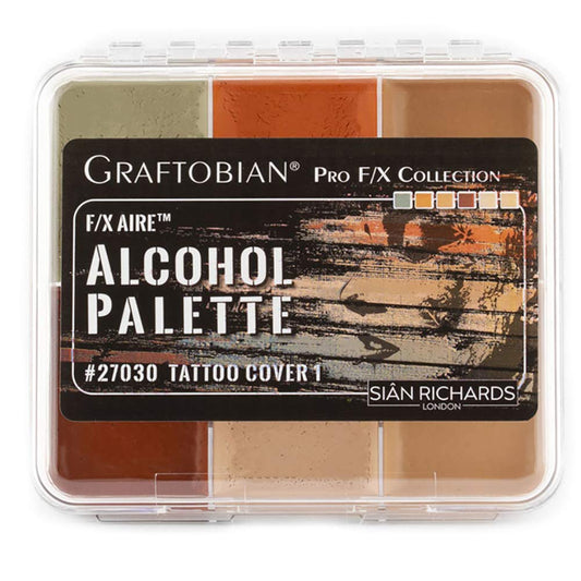 Graftobian F/X Aire Alcohol Activated Palette - SFX Makeup (Tattoo Cover 1 - Light)