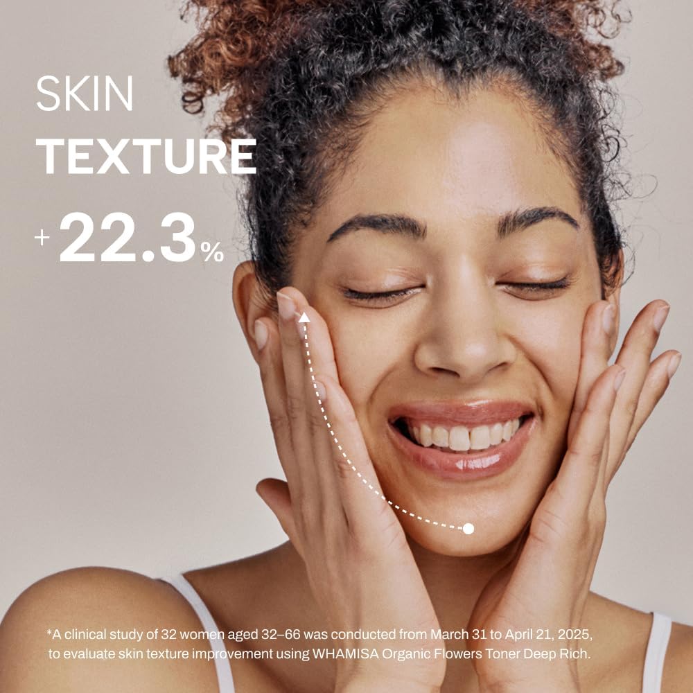 Whamisa Organic Fermented Flower Deep Rich Toner, 97.4% Organic, Facial Toner, Essence, Damask Rose Flower Oil, Waterless Formula, Postbiotics, Hydrating, Moisturizing (200ml)