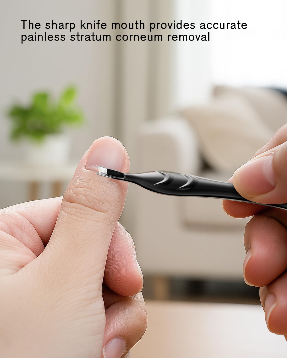 FERYES Cuticle Pusher with Fork, 2-in-1 Cuticle Trimmer Nail Care Tool, Stainless Steel Cuticle Remover Tool for Manicures and Pedicures -Black