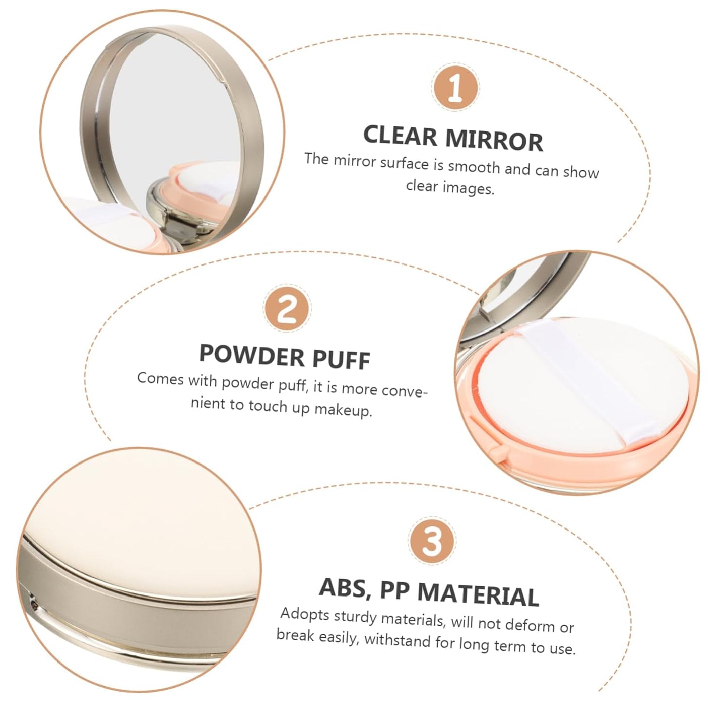 2pcs Cushion Foundation Case Empty Compact Box Powder Storage for Women Travel Makeup Case Mirror