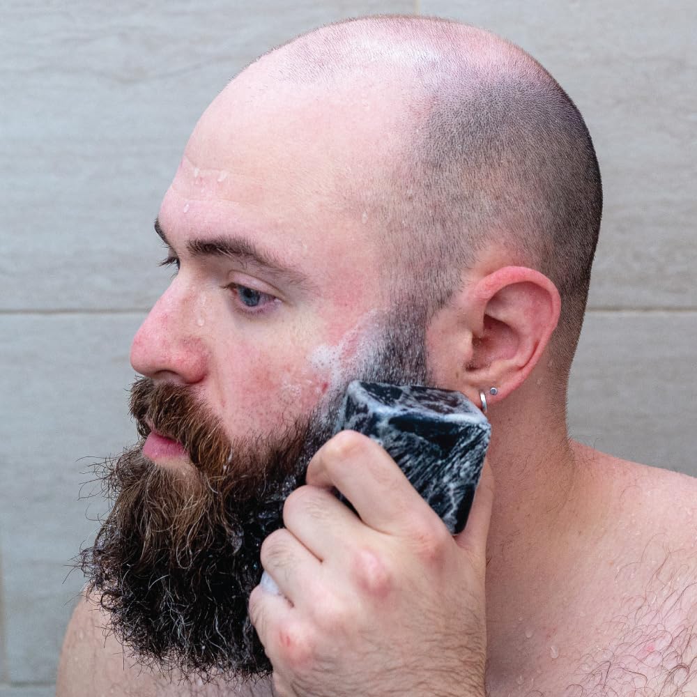 ZEUS Beard Wash Bar for Men, All-Natural Hydrating Shampoo, Skin-Clarifying Soap & Beard Care Cleanser with Natural Ingredients, Anti-Itch & Gentle on Skin (Made in USA) Verbena Lime