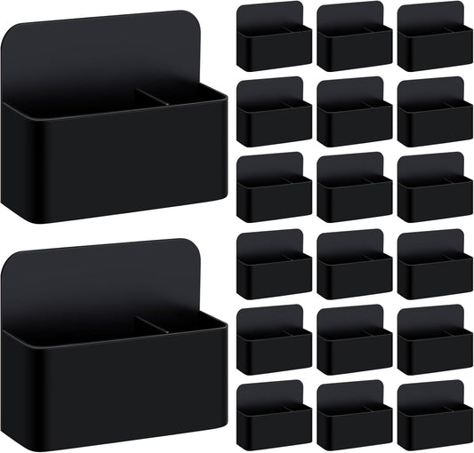 20 Pack Magnetic Dry Erase Marker Holder Bulk Whiteboard Magnetic Marker Holder Pen Pencil Organizer for Classroom Whiteboard Refrigerator Locker Storage (Black)