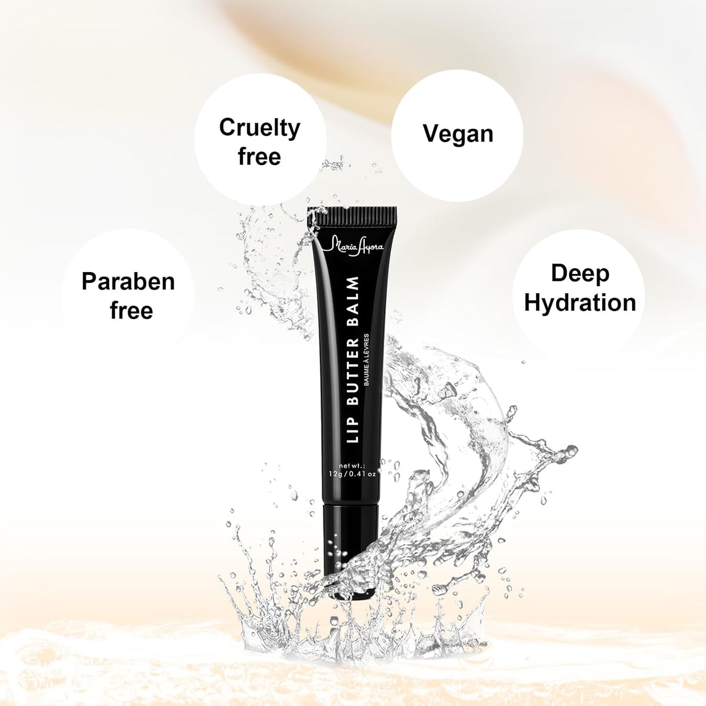 Deep Hydrating Lip Butter Balm | Plump & Nourish with Shea Butter, Vitamin E, Peptides & Hyaluronic Acid | Vegan, Non-Sticky, Anti-Aging Lip Treatment Care | 2-Pack (Clear-Unscented)