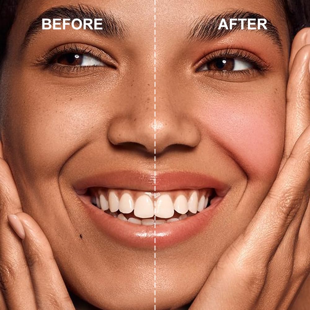 Multi-Use Makeup Cream Blush Stick, Unidollss 3-in-1 Buildable Powder Blush Stick for Cheeks, Eyes, and Lips, Hydrating formula, All day wear, Easy Application with Thumb Puff Included (01 WHISPER)