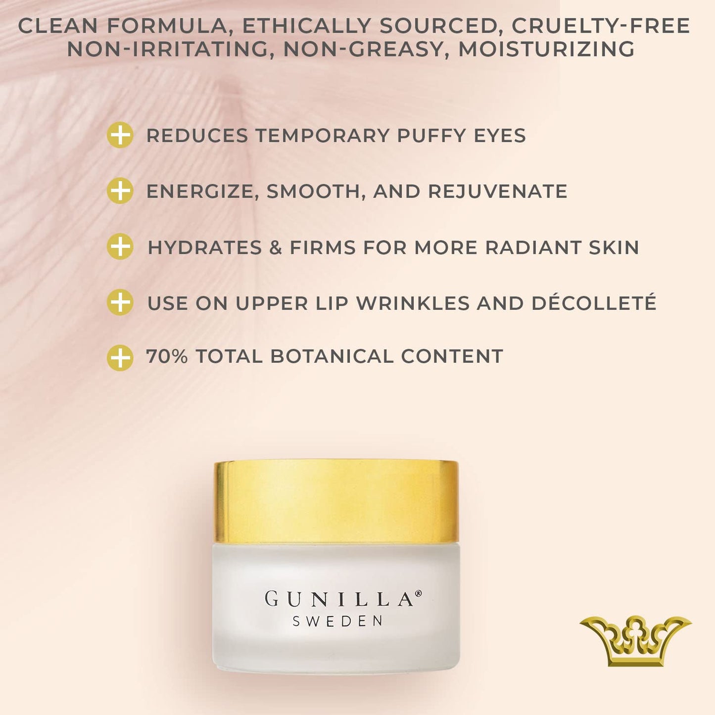 GUNILLA Anti-Aging Eye Cream Eye-de-puff A23 Concentrated with 23 Actives & Botanicals Hydrate & Help Reduce Fine Lines, Puffiness & Dark Circles, Natural, Peptides, Vegan - 5 oz