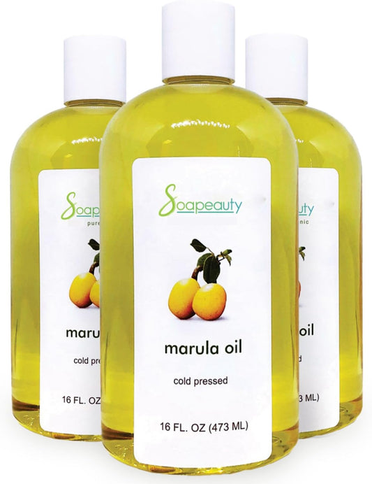 Soapeauty Marula Oil 100% Pure & Natural, Cold Pressed, Rich in Vitamin E & Omega Fatty Acids | Best for Skin, Hair, Face, Nails, and Soap Making | 48 fl oz (3 * 16 fl oz)