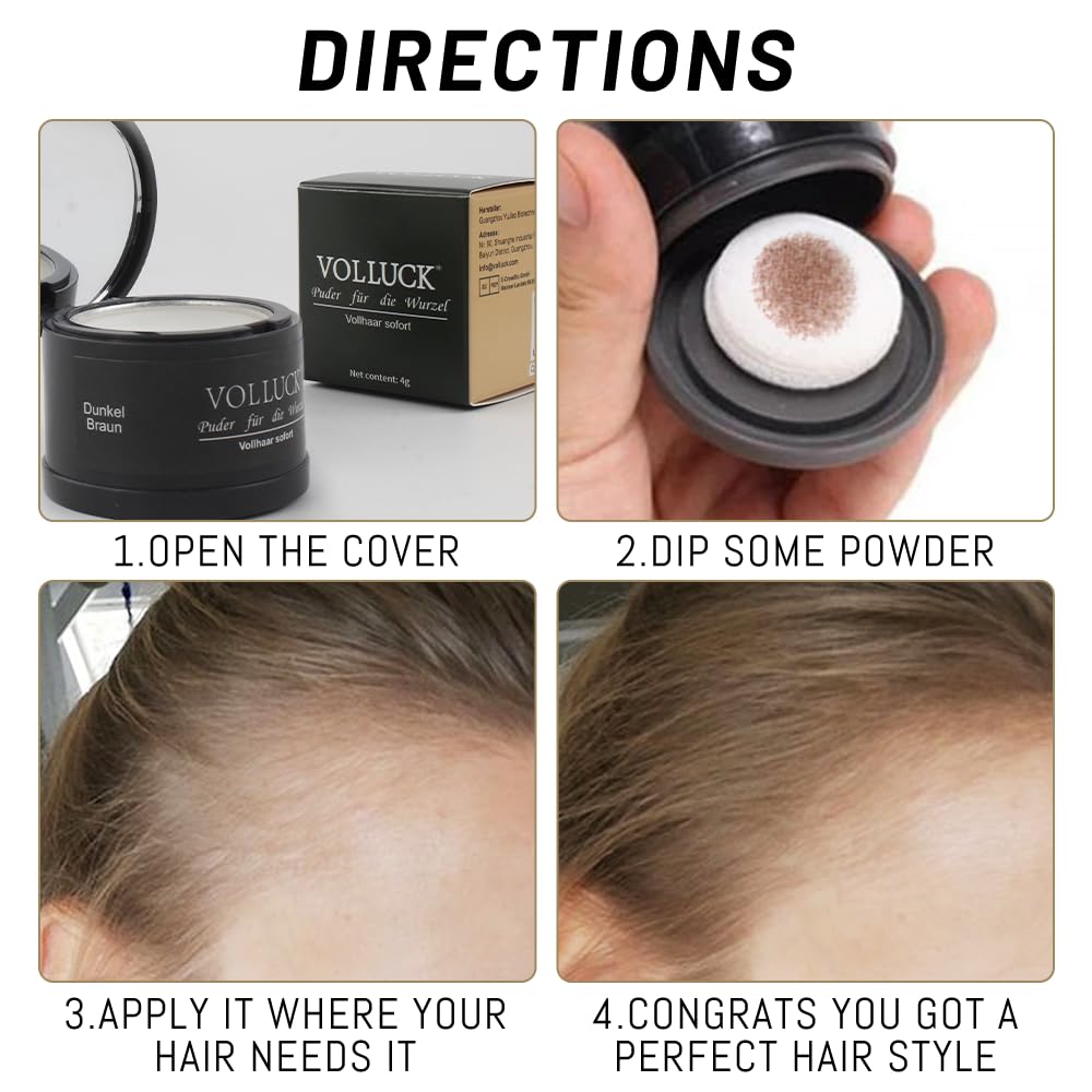 Root Touch Up Hair Powder, Instantly Gray Hair Root Cover Up Hairline Powder, Hair Concealer For Women and Men (A-Brown, 2PC)