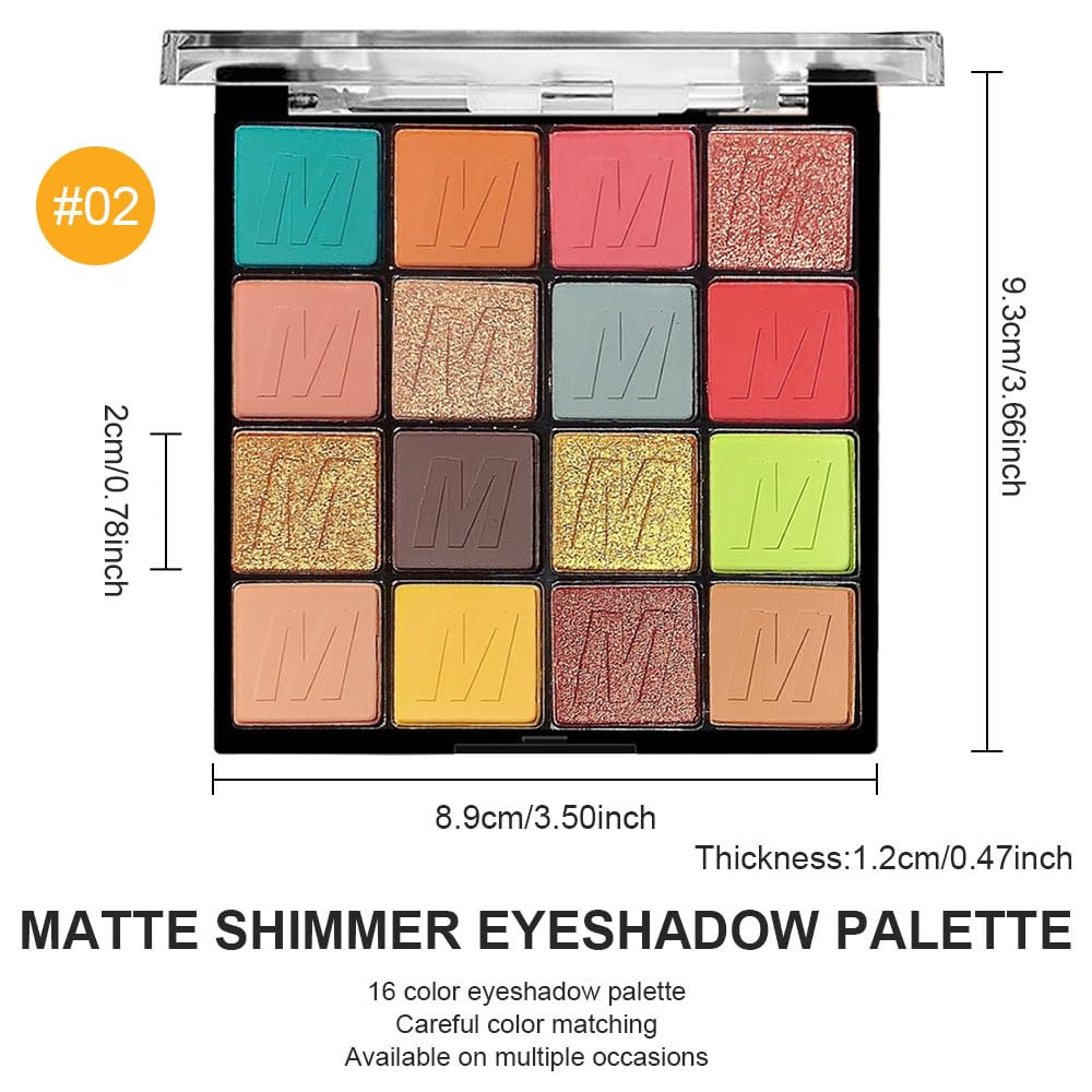 16 Colors Champagne Gold Glitter Matte Shimmer Eyeshadow Palette for Eye Makeup,High Pigmented Brown Eye Shadow Primers Powder Palet de sombras de ojos