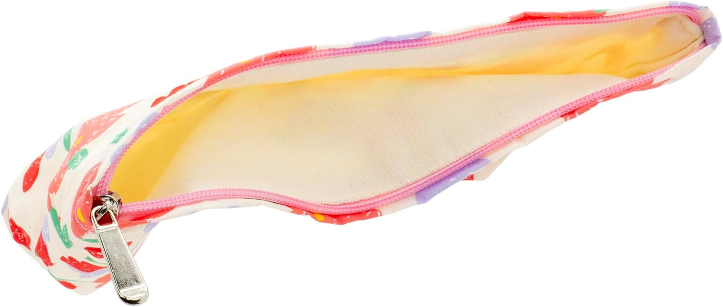 Floral Makeup Bag Large Cotton Zipper Pouch for Purse Travel Canvas Make Up Organizer for Women Cosmetic,Flower Pink