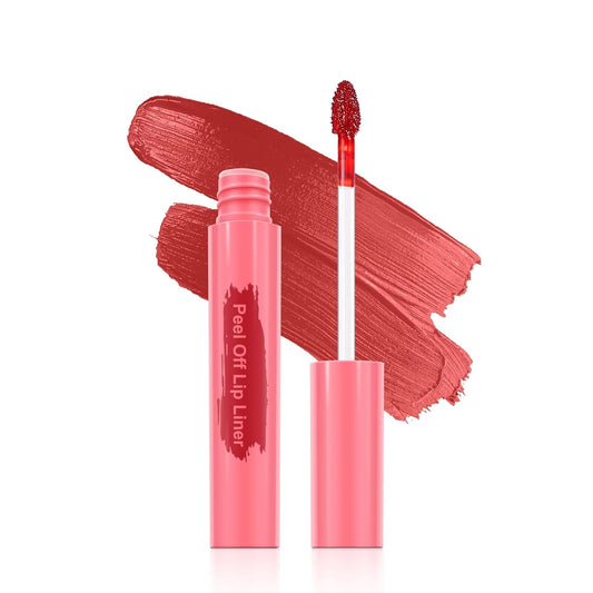 Lip Liner - Lip Stain Peel Off Moisturizing Long-Lasting & Waterproof Transfer Proof & Plumping, Non-Stick Cup Lip Liner Stain Tint For All Skin Types (Rose, 1 PCS)
