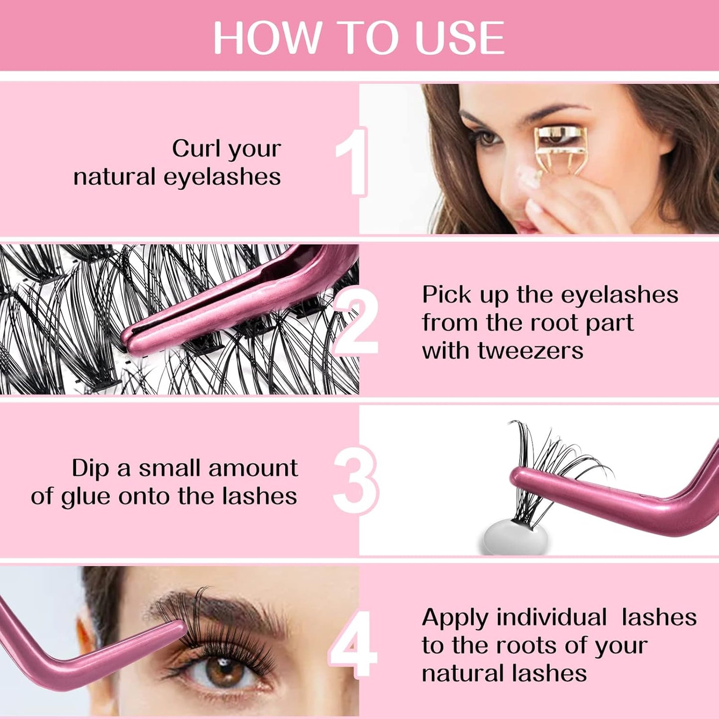 280 Pcs Individual Lashes 30D-C-0.07-10 Cluster Lashes C D Curl Wispy Lashes Bottom Lashes DIY Lashes At Home（30D-C-0.07-10）