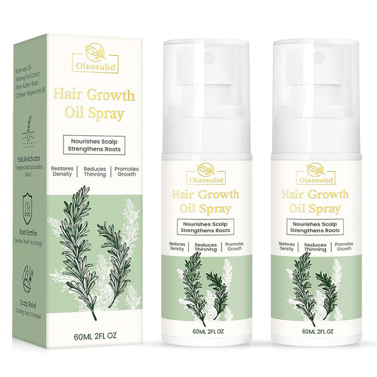 Hair Growth Oil Spray with Rosemary Batana Oil Biotin Caffeine for Hair Growth Spray Anti Hair Loss Repair of Sparse Hair for Women Men 2 Bottles 2 FL OZ Each