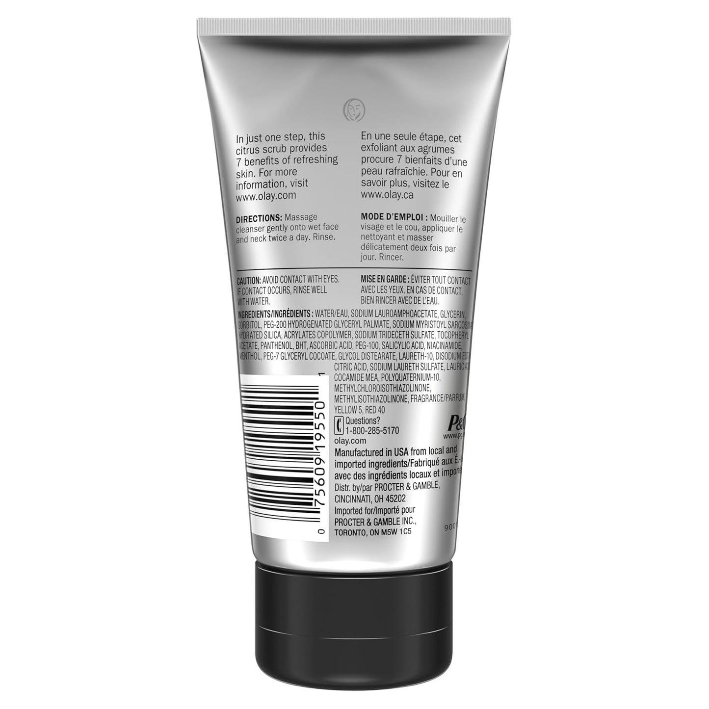 Olay Total Effects Citrus Facial Cleanser and Scrub, 5.0 Ounces (Pack of 3)