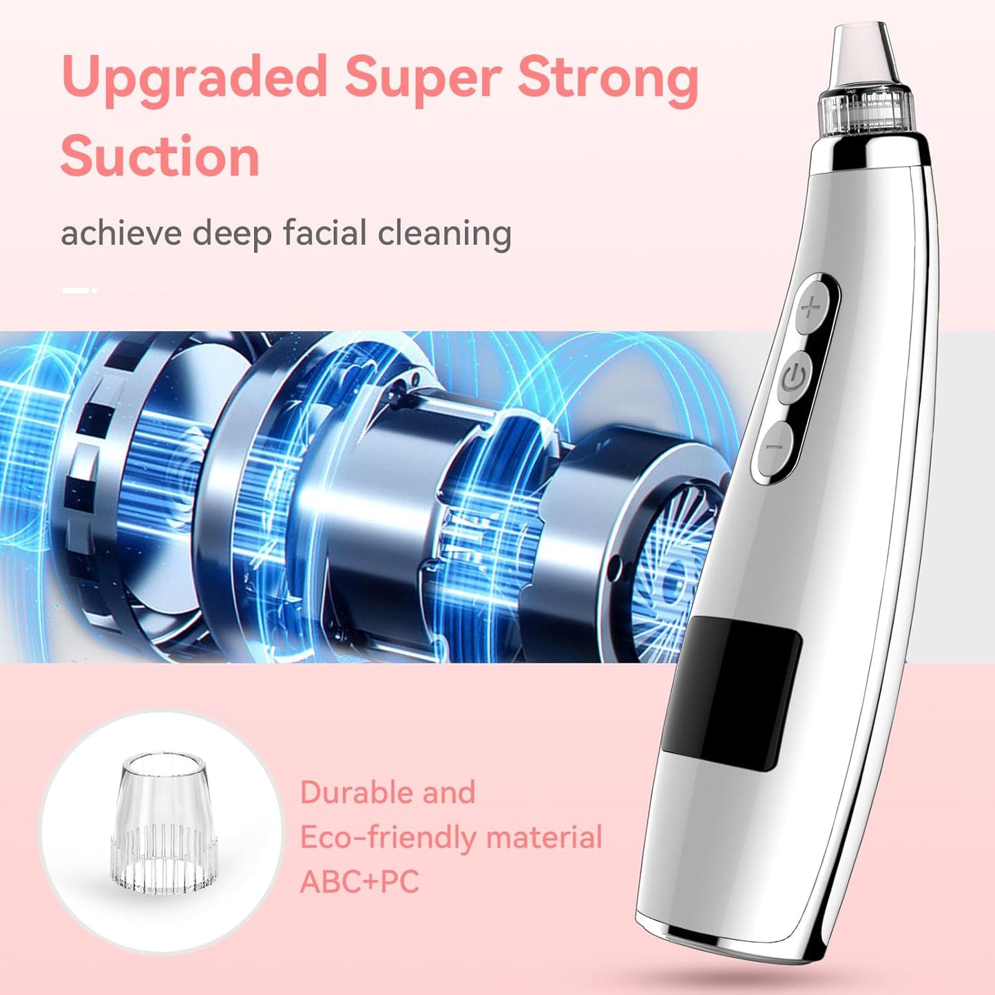 Blackhead Remover Pore Vacuum Upgraded Facial Pore Cleaner Electric Comedone Whitehead Extractor Tool-5 Suction Power,5 Probes,USB Rechargeable Blackhead Vacuum Kit for Women & Men