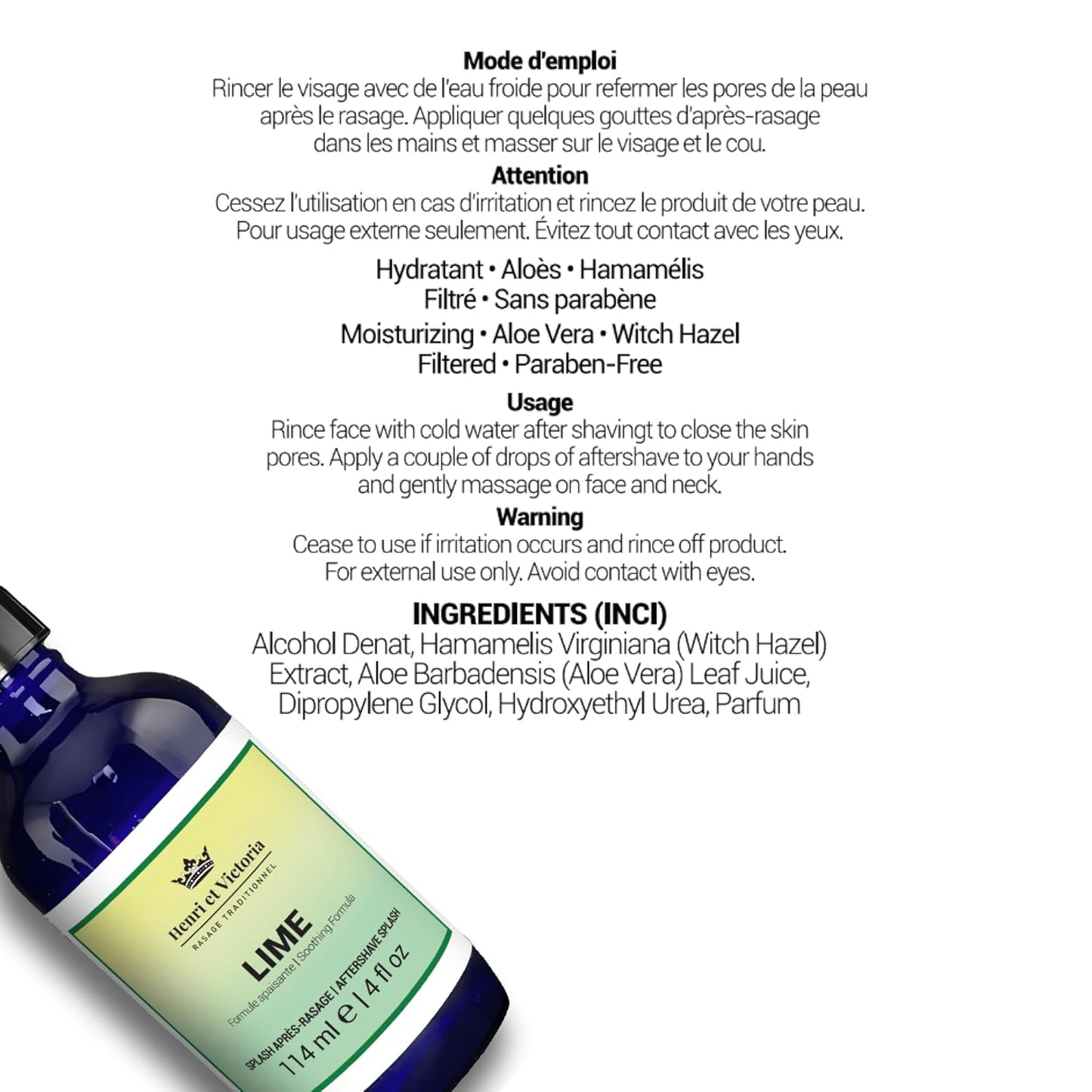 Aftershave Splash For Men l Canadian Made by A Skilled Artisan l Moisturize and Soothe the Skin 114 ml (4 oz) (LimeChic)