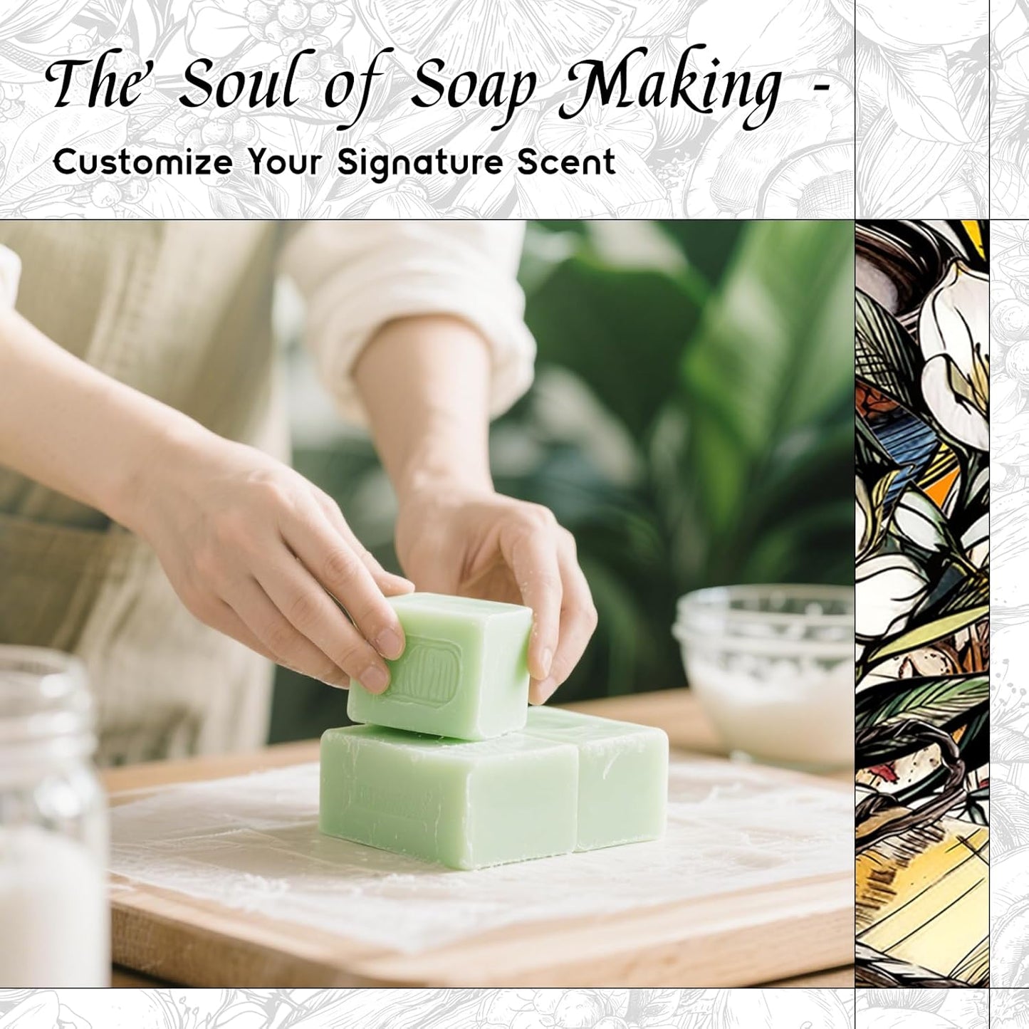 HIQILI Green Apples & Cucumbers Fragrance Oil for Candle, Soap, Perfume Making, Inspired by D.Ka-Ran B.De-Licious, Fresh Scents, Add to Skin & Hair Care Products - 5.07 Fl Oz