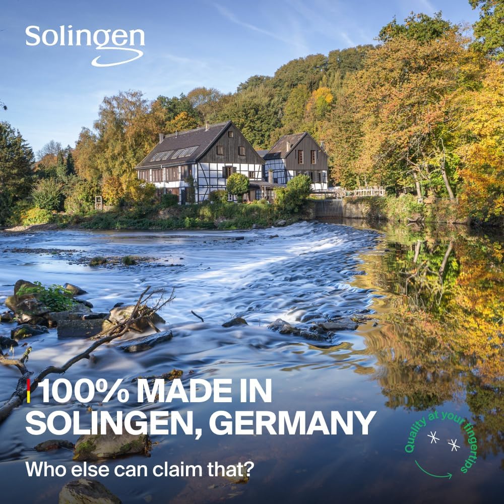 GERMANIKURE Tower Point Cuticle Scissors Grooming Scissors FINOX Stainless Steel Professional Nail Scissors in Leather Case -Ethically Made in Solingen Germany - 4705