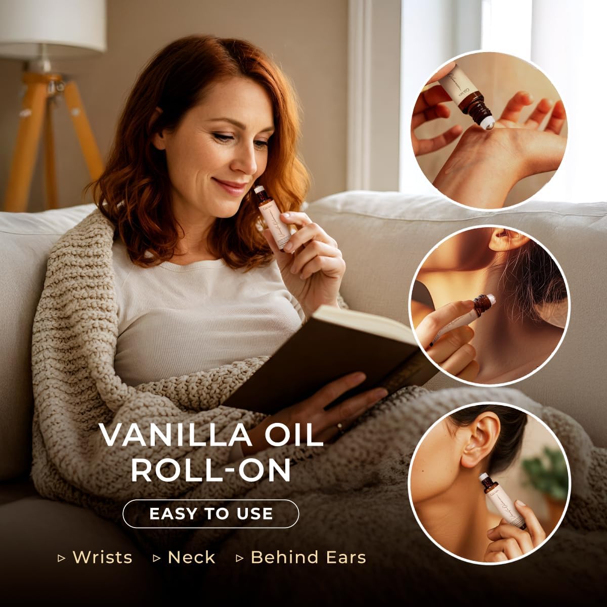 Gya Labs Vanilla Essential Oil Roll on for Skin - Self Care Roller Aromatherapy, Alcohol Free, Travel Size - 0.34 Fl Oz - 100% Pure Natural Vanilla Perfume Oil for Women