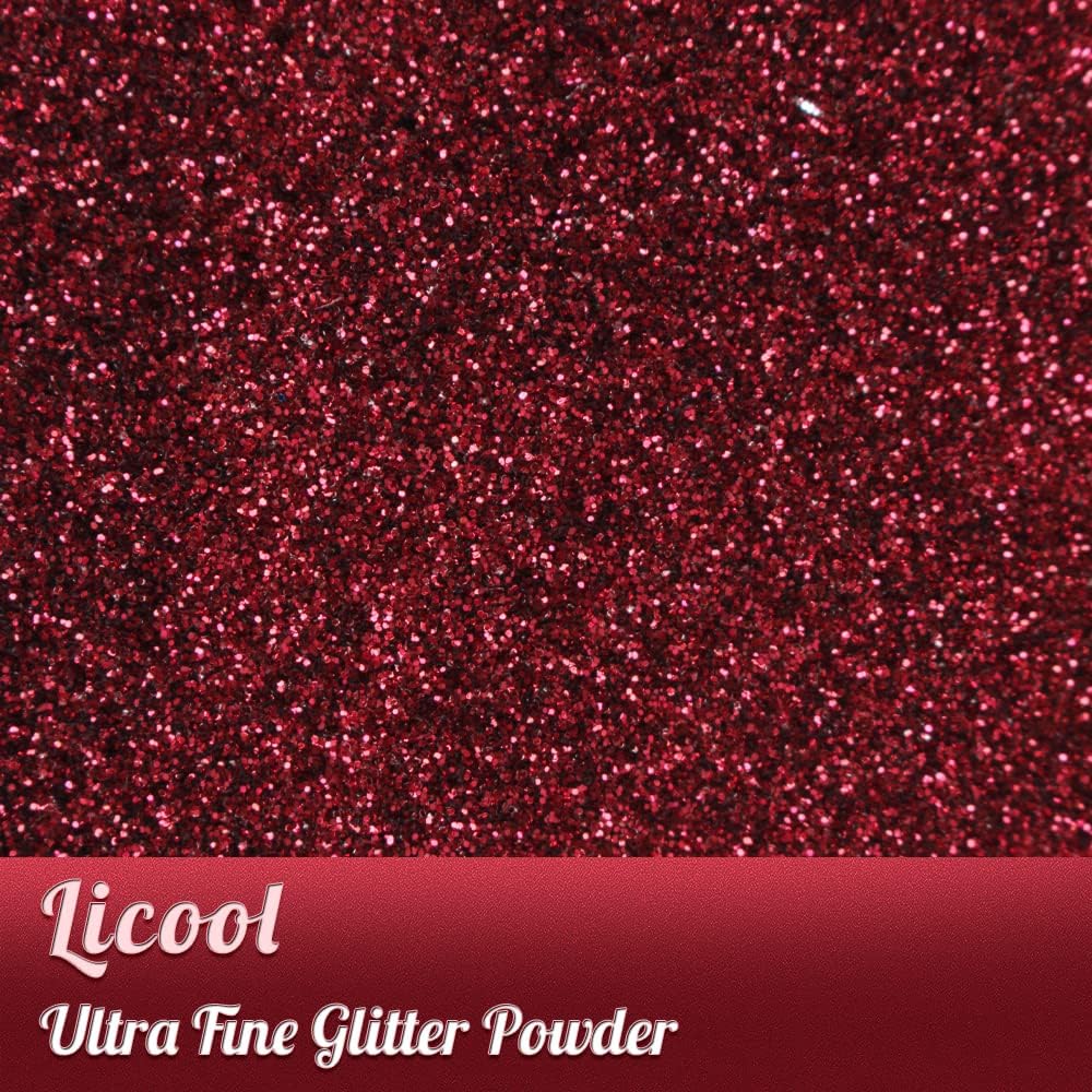 Fine Glitter for Nail Art, 100g/3.5oz Extra Fine Glitter Powder Packs for Epoxy Resin Art, Craft Glitter for Tumblers Candle Slime Making, Festival Body Face Eyeshadow Nail Glitter (Valentine Red)