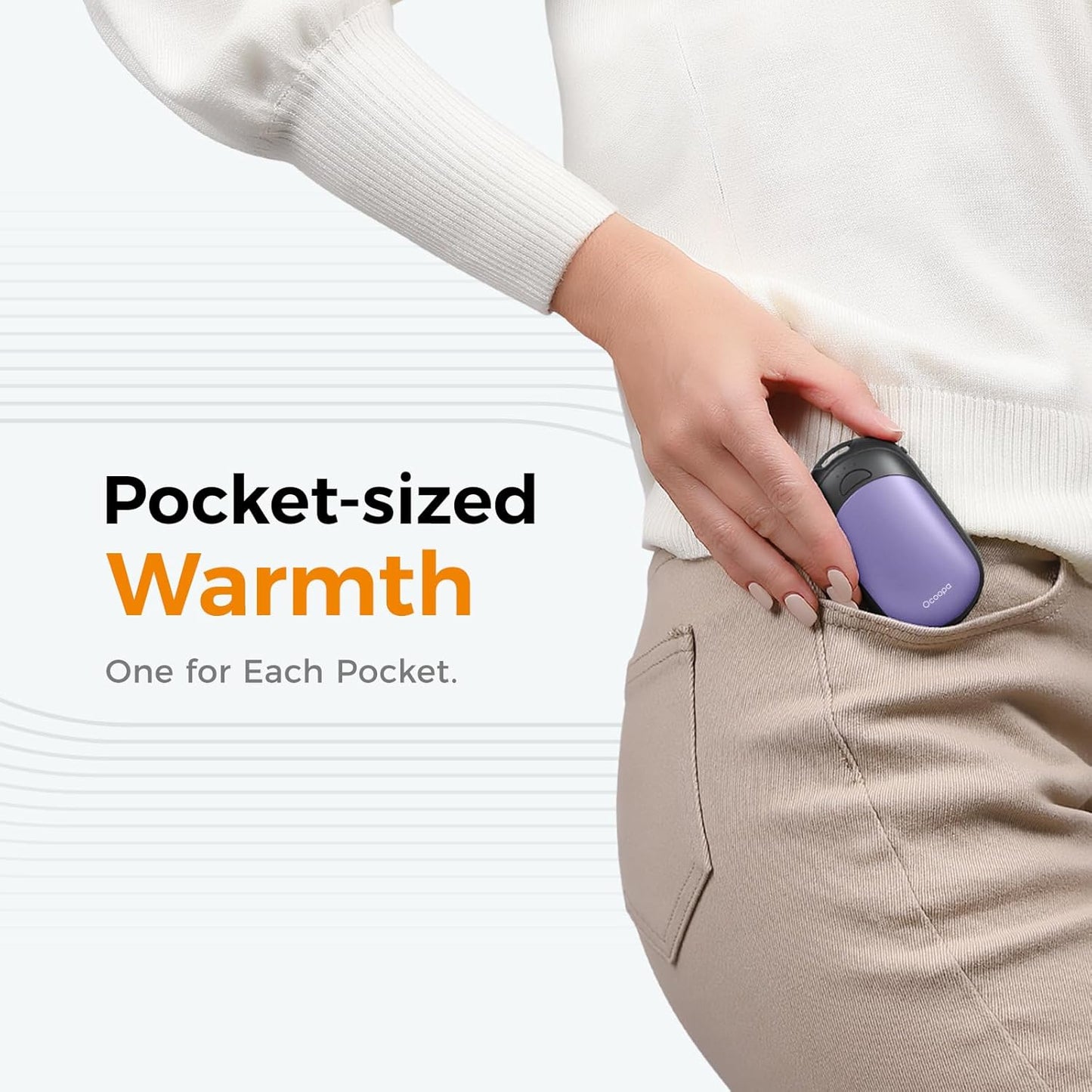 OCOOPA Magnetic Hand Warmers Rechargeable 2 Pack, AI Electric Handwarmers, Fast Heating, 3-Settings, UL Certified, Portable Heater, Gloves Fitting, Travel Essentials, Gifts Women Men, UT3 Lite