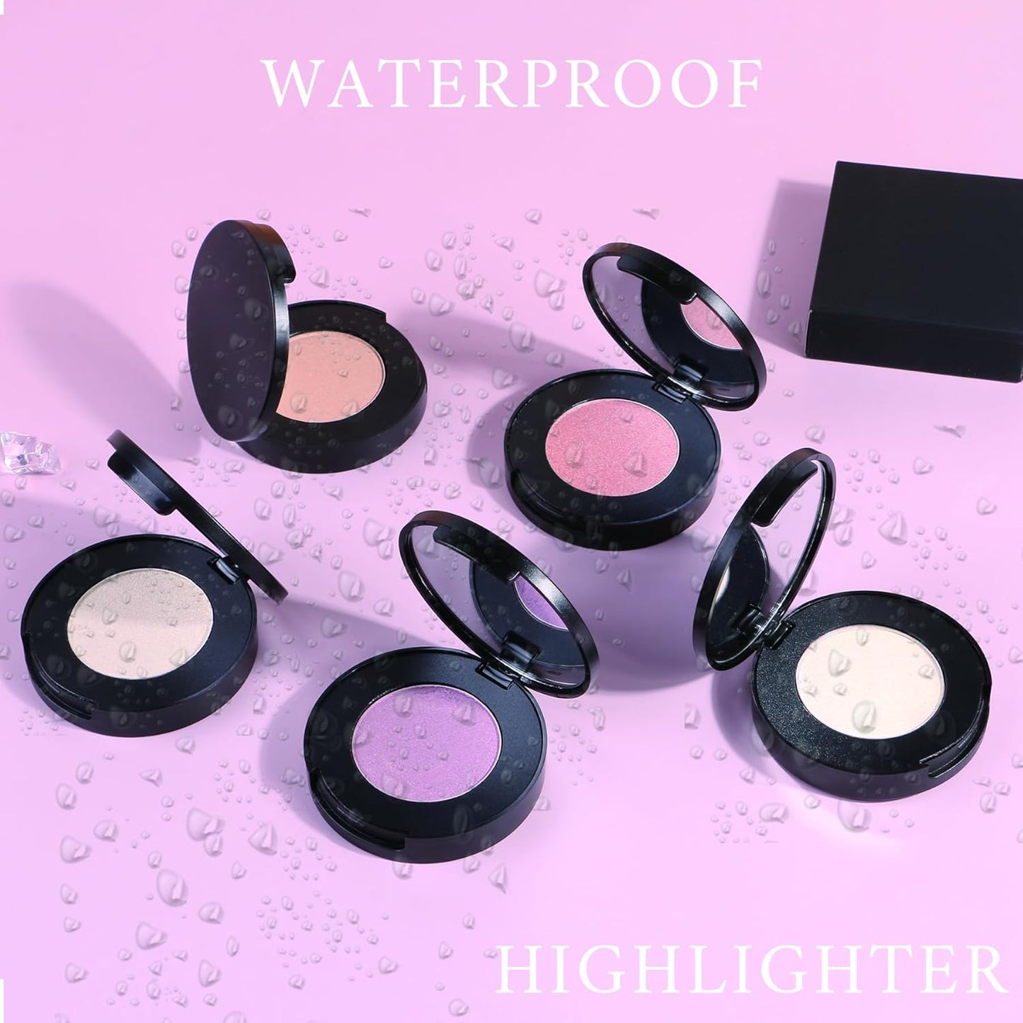 Face Highlighter Powder Palette, Glossy Glitter Illuminator Powder, Shimmer Shades for Face Highlighter Makeup, Highly Pigmented Natural Shiny Highlight Makeup Illuminator Highlighter 9