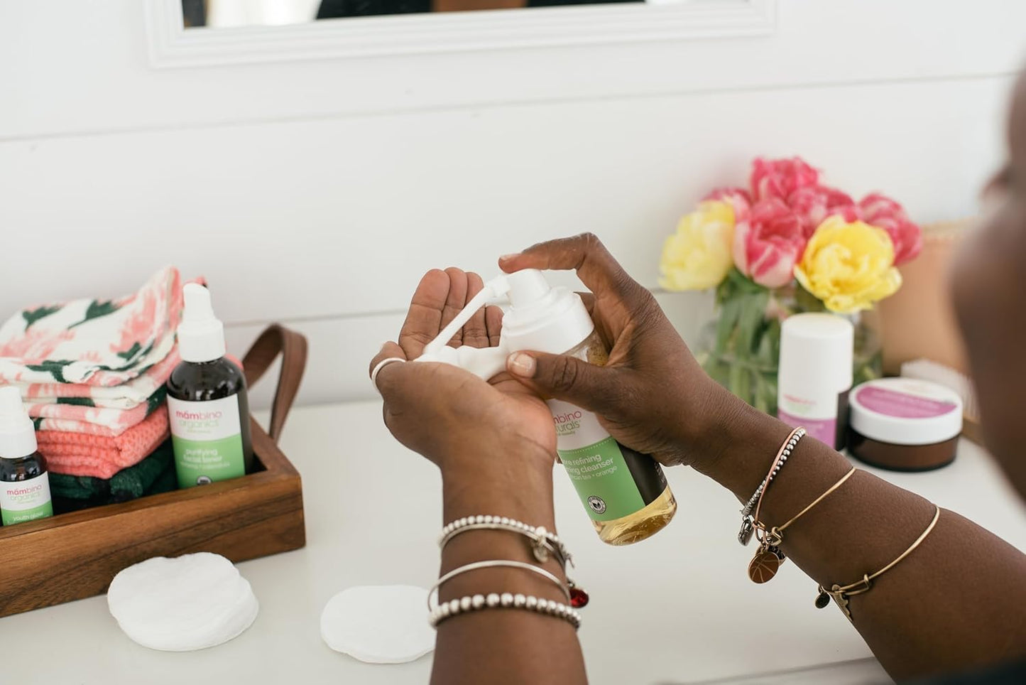 Third Trimester Set – All Natural Skincare Pregnancy Gift Box – Anti-stretch mark Belly Oil, Rose Facial Mist, Cleansing Oil, Face Wash - Mambino Organics