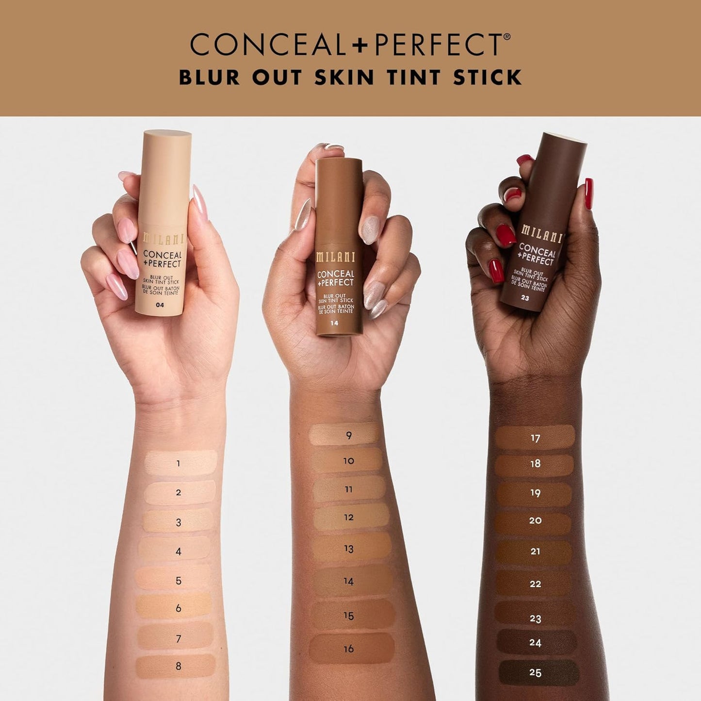 Milani Conceal + Perfect - Skin Tint Stick, Blur Out Tinted Moisturizer Makeup, Shade 023