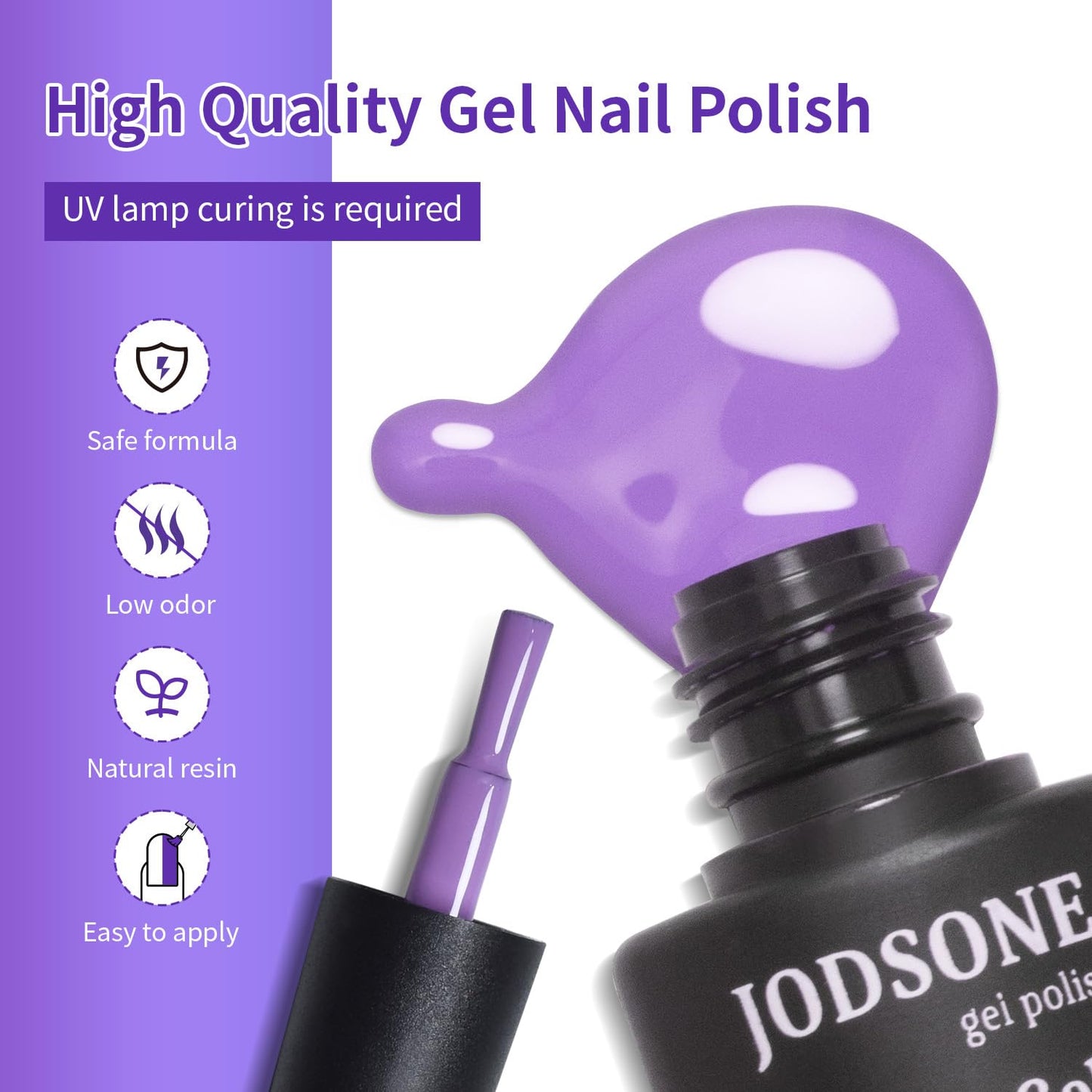 JODSONE 60 Bottles of Gel Nail Polish Kit with U V Light 55 Kinds of Gorgeous and Charming Gel Polish Kit 5 Pieces Soak off Glossy Matte Top Coat Base Coat