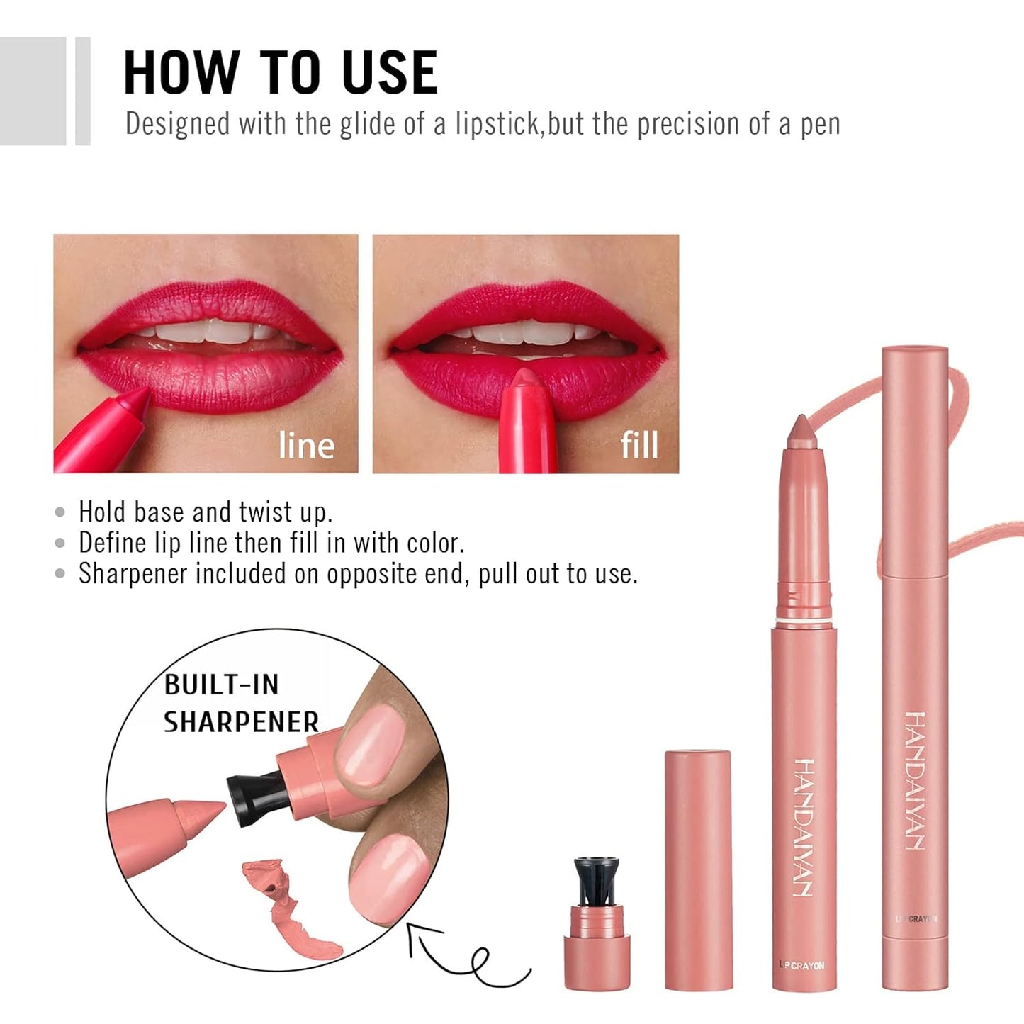 6 Colors Matte Lipstick Lip Liner Pencil Set Double End Matte Lipgloss Lipliner Set Waterproof Lip Gloss Non-Stick Cup Long Lasting Cosmetics Lip Stick Professional Lip Makeup Kit