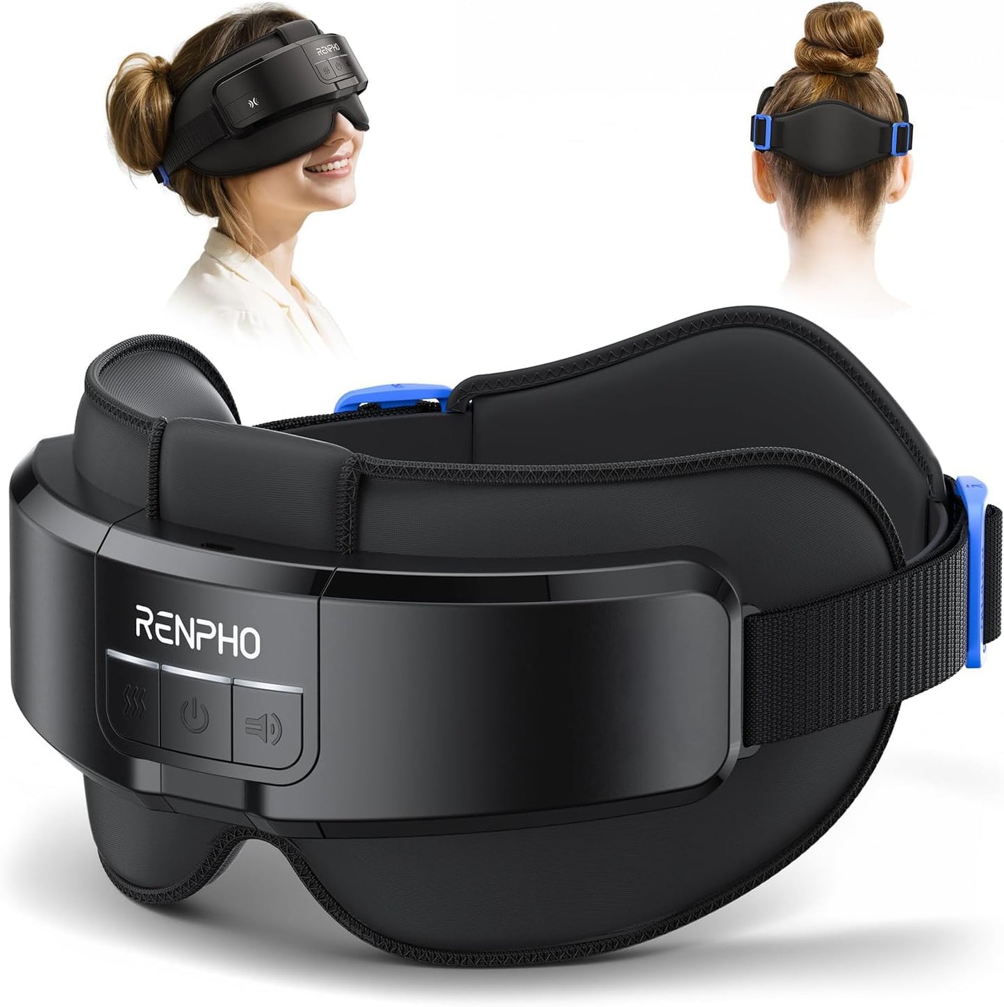 RENPHO Head & Eye Massager, Eyeris Masc Heated Head & Eye Mask for Relaxation, Headache Massager for Forehead, Occiput and Temple, Birthday Gifts for Women/Men, Massager Scalp Stress Relax