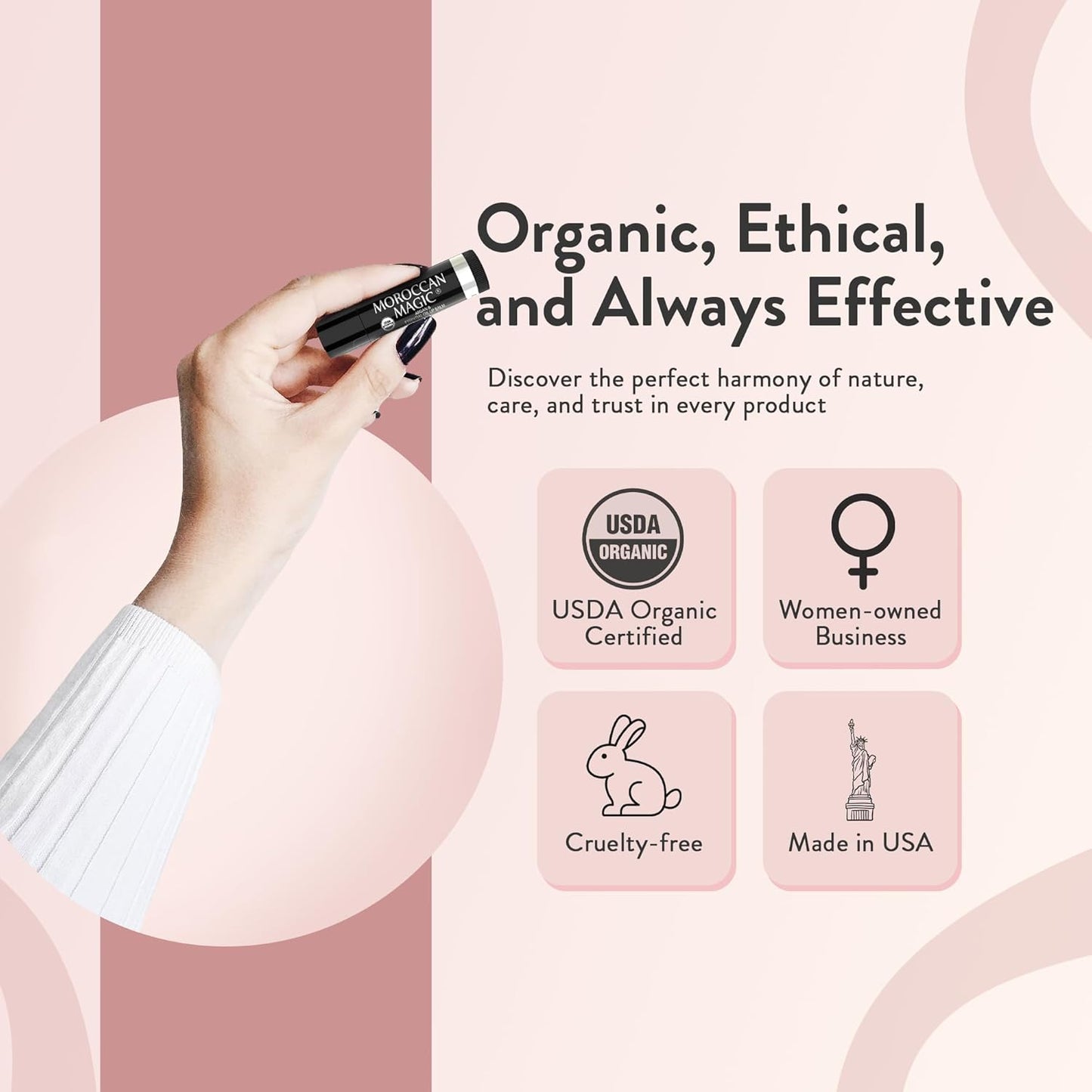 Moroccan Magic Organic Lip Balm Variety 3 Pack | Rose, Peppermint Eucalyptus, Lemon Thyme | Ultra Hydrating Argan and Essential Oils | Smooth Application | Non-Toxic Cruelty Free | Natural Gift Set