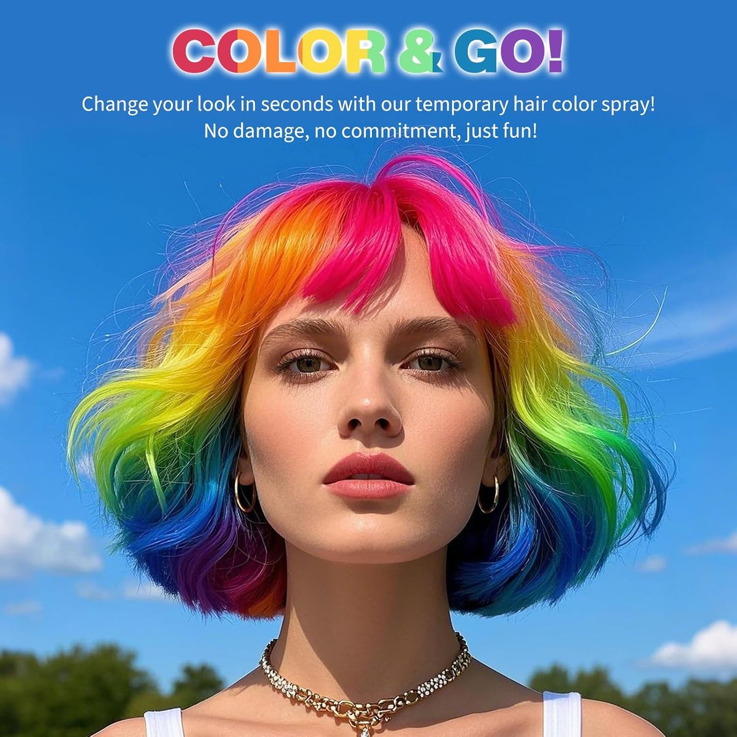 Orange Hair Spray,Hair Color Spray Dye,Temporary Hair Color Spray for Kids Women,Color Hairspray Pomades,Washable Hair Dye for Kids, Colored Hair Spray for Party,Halloween,Cosplay(Orange)