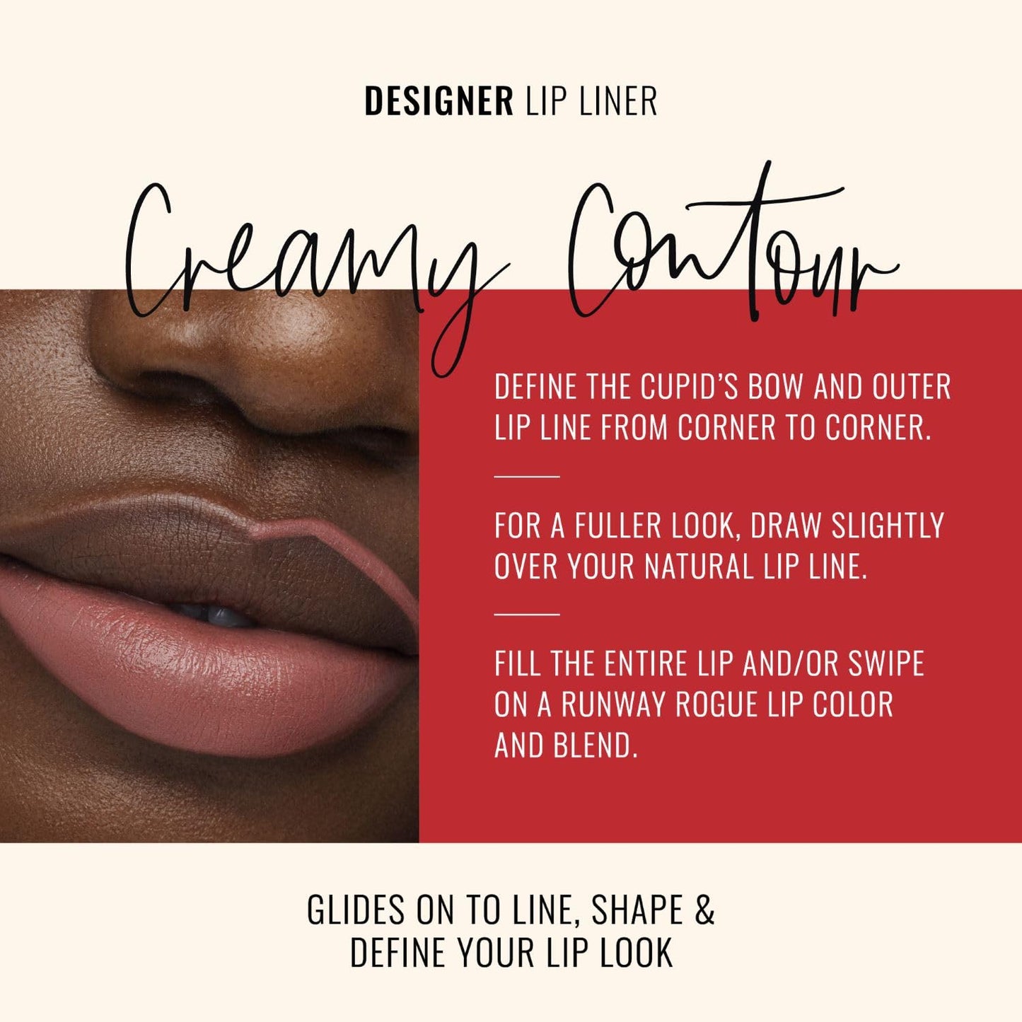 Runway Rogue Designer Liner Lip Pencil, Matte Spiced-Nude Lip Liner Pencil and Lip Liner Sharpener, ‘Nude Awakening'