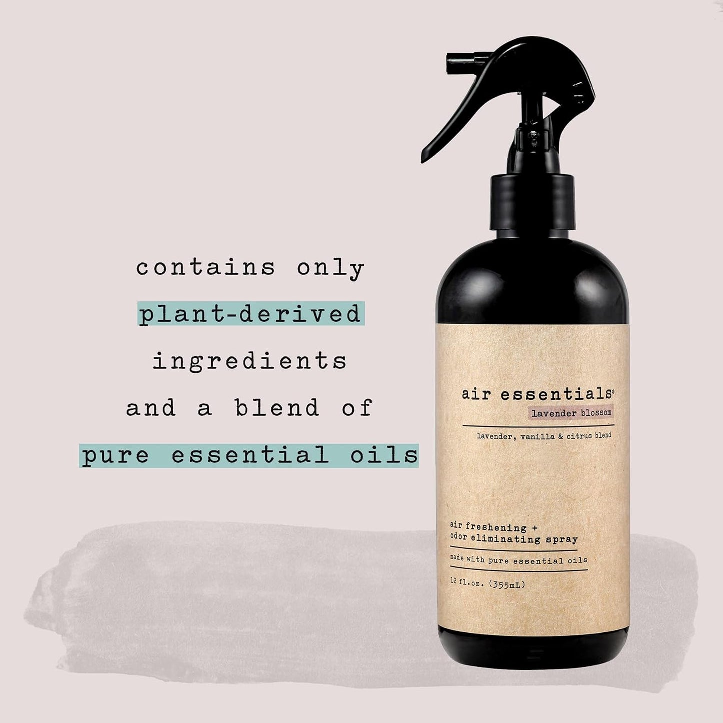 Air Essentials Air Freshener & Odor Eliminator Spray - 12 oz, Pack of 2 - Made with Pure Essential Oils - Lavender Blossom Scent