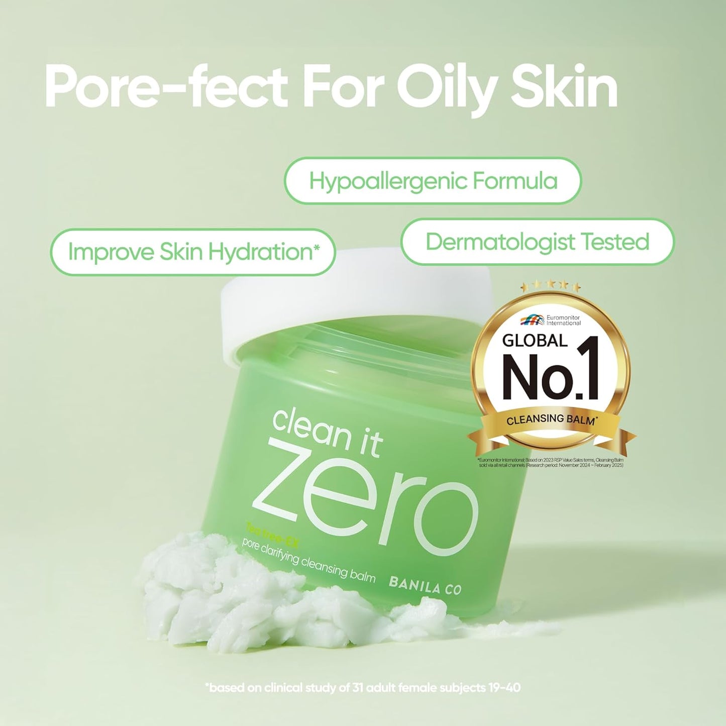 BANILA CO Clean it Zero Pore Clarifying Cleansing Balm | Korean Makeup Remover, Cleansing Oil, Facial Cleanser for Oily and Acne Prone Skin | Vegan | Made with AHA-PHA & Tea Tree (180ml / 6.08 fl.oz)