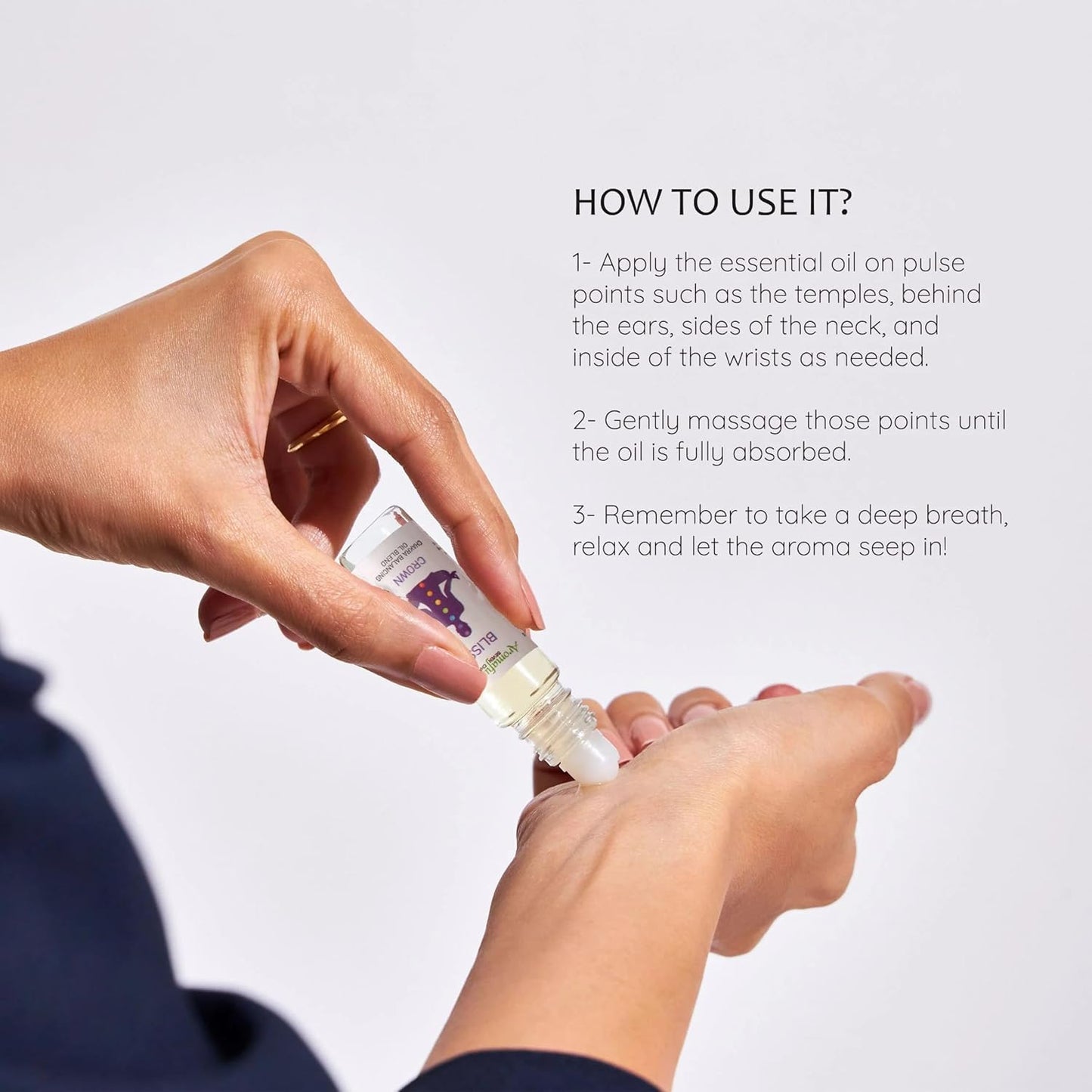 Crown Chakra Essential Oil Roll-On Blend by Aromafume | 10ml/0.33 fl oz | Sahasrara | Aromatherapy Oils for Chakra Balance | Lavender & Jasmine Extracts | Chakra Incense for Meditation, Yoga, Reiki