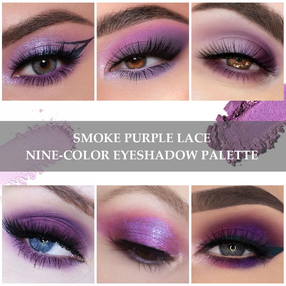 Purple Eyeshadow Palette for Eye Makeup,High Pigmented Silver White Tan Grape Brown Color Light Violet Eye Shadow Primers, Matte Shimmer Powder Palet de sombras de ojos