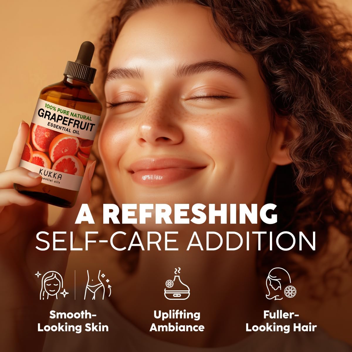 Kukka Grapefruit Essential Oil for Skin - 4 Fl Oz - Aromatherapy Grapefruit Oil for Diffuser & Hair, DIY Soap Making Scents