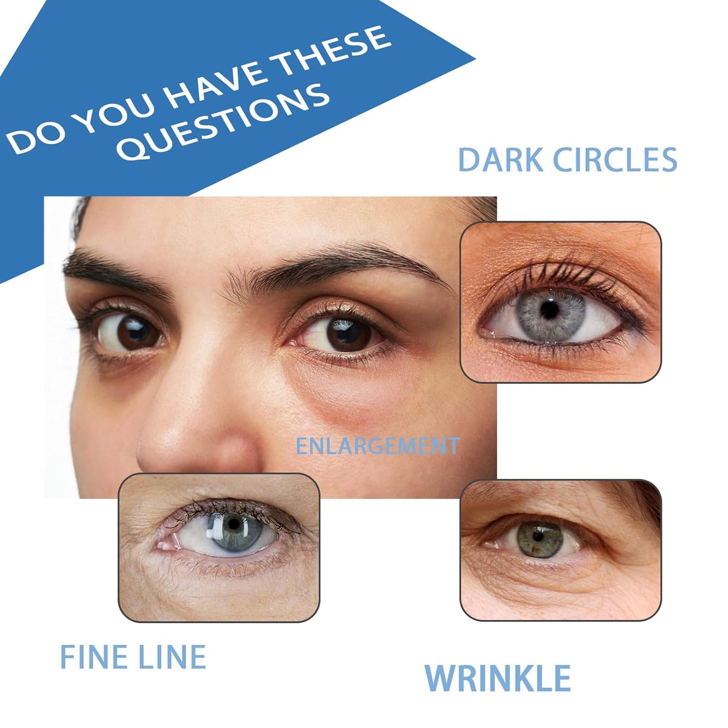 Peptide Depuffing Eye Serum, Peptide Depuffing Eye Gel for Dark Circles, Under Eye Bags, Puffiness, Fine Lines & Wrinkles (3PCS)