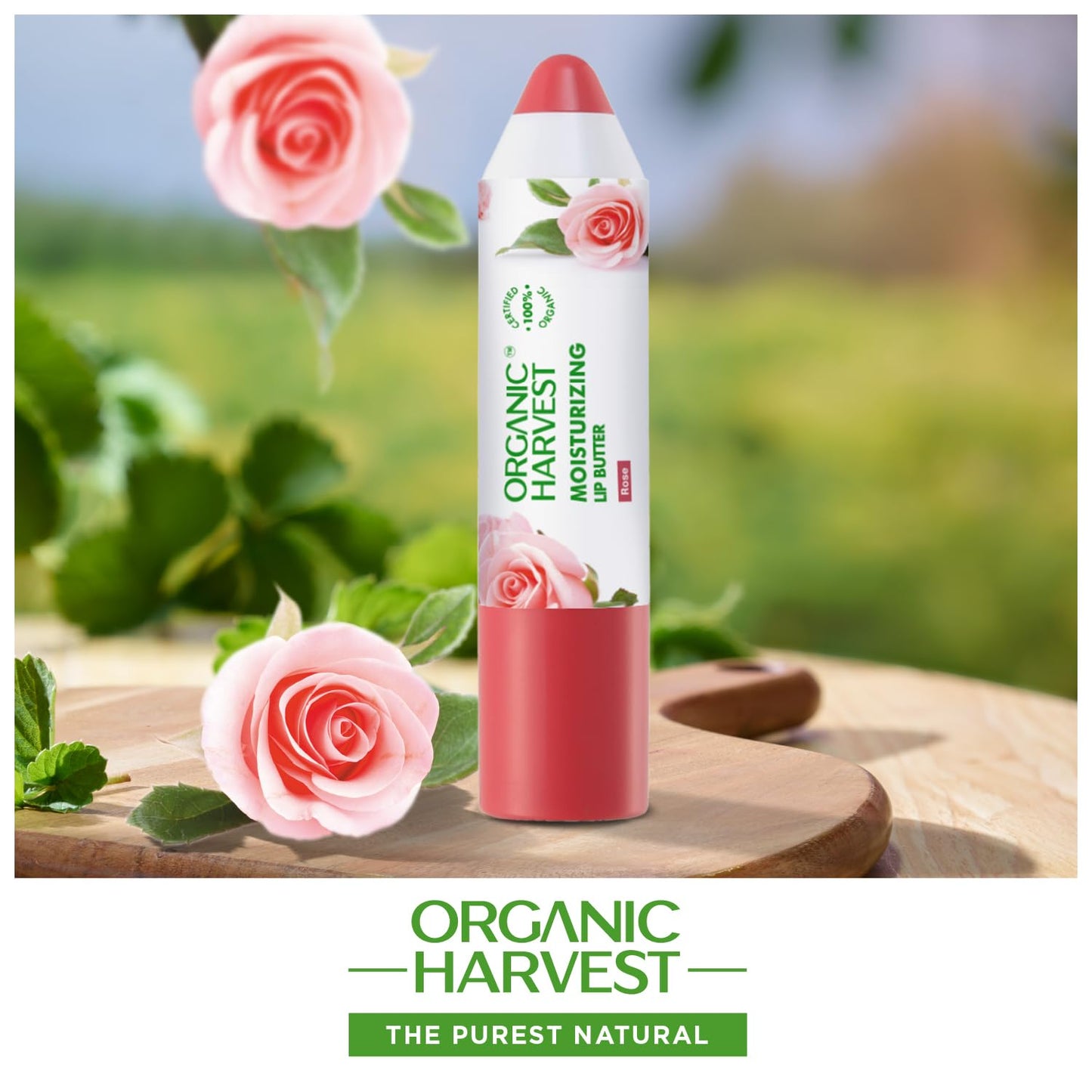 Moisturizing Lip Butter: Rose | Tinted Lip Butter for Women, Men & Kids | Best Organic Lip Balm | 100% American Certified Organic | 4gm