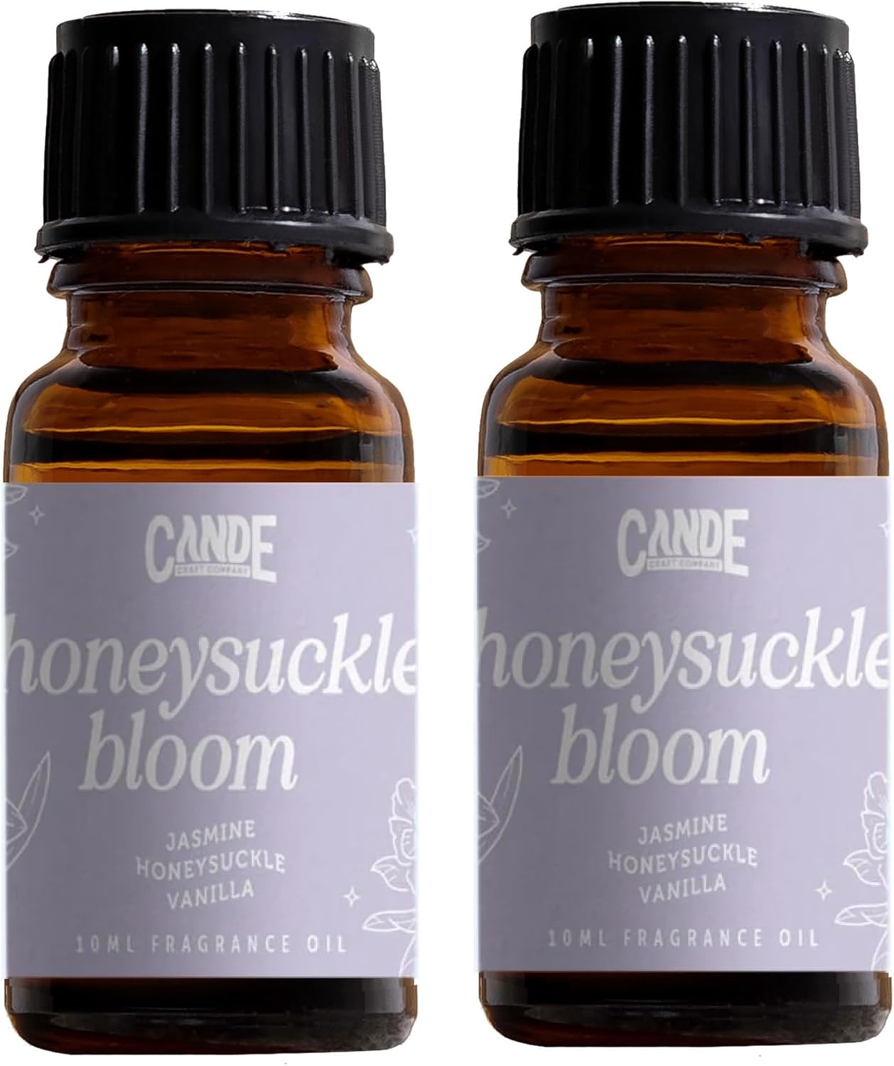 CANDECraftCo Premium Fragrance Oil – Diffuser Oils Fragrances Scented for Home, Candle Soap Making Supplies, Aromatherapy Blends for House (0.34 Fl Oz) (2-Pack, Honeysuckle Bloom)