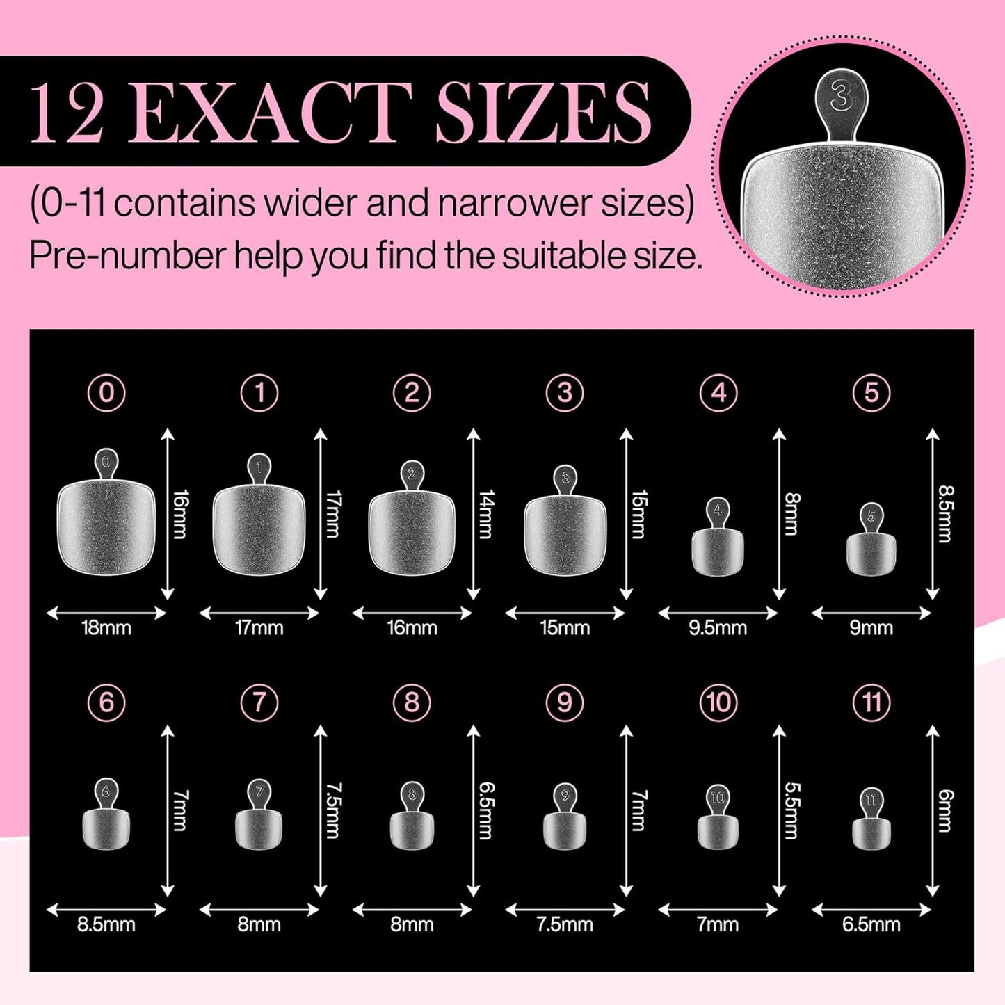 Square Toe Nail Tips, 240pcs Press On Toenails for Women Full Matte Wider Toe Nail Tips, 12 Size Full Cover Short Fake Toenail for Big Toe Nail Extensions Home DIY Nail Salon Soak Off