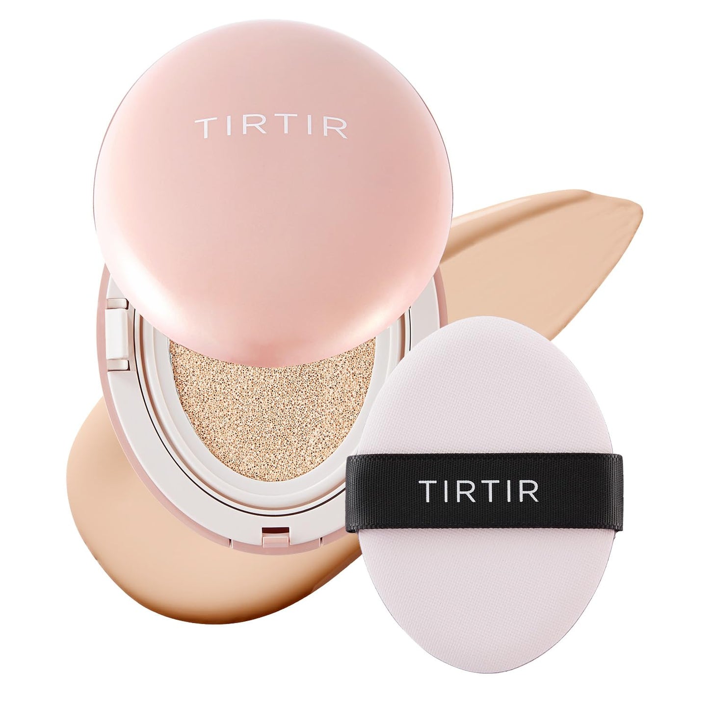 TIRTIR Mask Fit All Cover Pink Cushion Foundation | High coverage, Velvety Matte Finish, Lightweight, Flawless, Corrects Redness, Korean Cushion (#15C Fair Porcelain, Full Size, 0.63 Fl Oz)