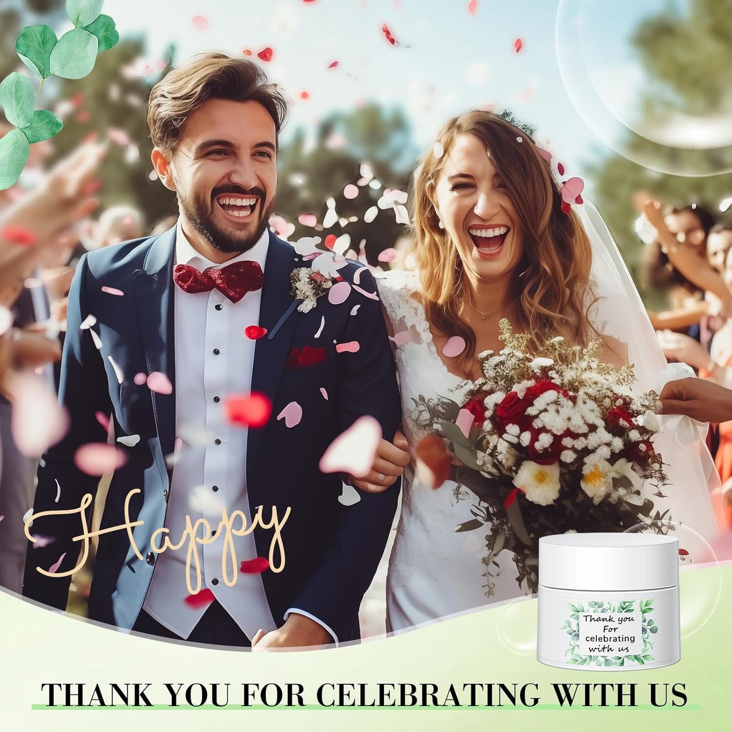 12 Pcs Thank You Lip Sleeping Mask Bulk Bridal Shower Gifts for Guests Thank You for Celebrating with Us Lip Mask Moisturize Nourish for Wedding Bridal Shower Favor Christmas Gift(Eucalyptus)