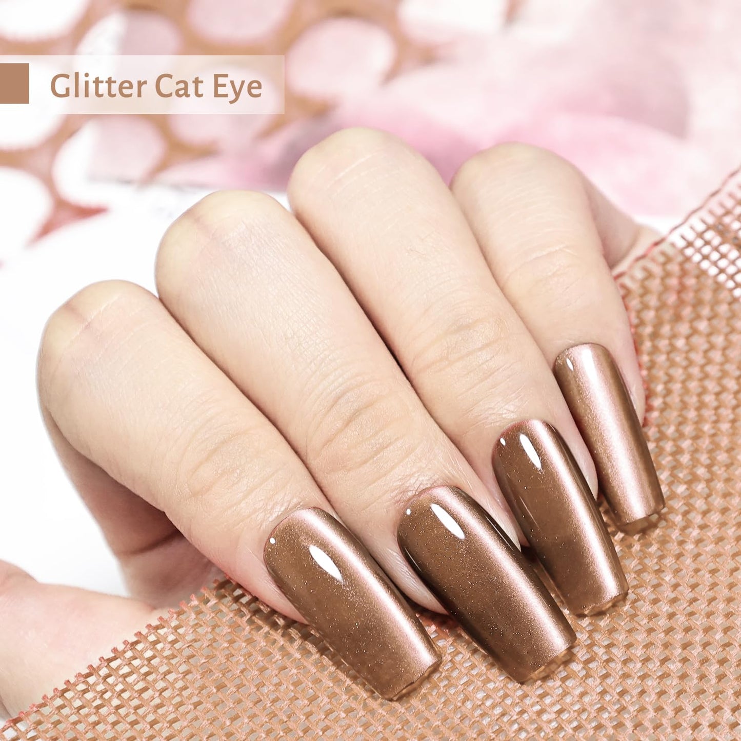 JODSONE Cat Eye Gel Nail Polish Brownish Color for Holographic Glitter Cat Eye with Magnet at Home DIY Design Need U V Curing