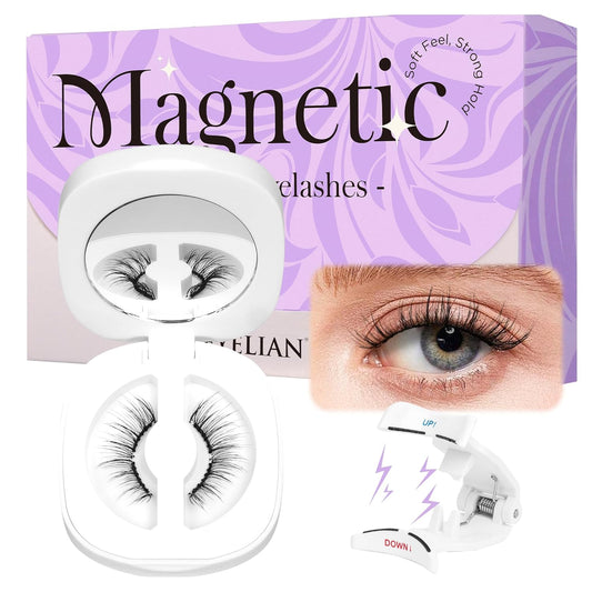 BEYELIAN Magnetic Eyelashes Natural Look Soft Magnetic Lashes with Applicator Reusable No Glue Needed False Eyelashes Easy to Wear and Remove (1 Pair,SME01)