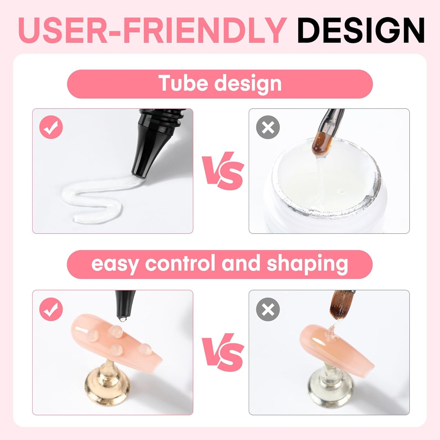 UNA GELLA 3D Gel Nail Art, 3D Nail Gel Sculpting G el Glue 15g 4 in 1 No Wipe Clear Nail Polish for Nails Tips, Chrome Powder, Nail Charms Gems, Drawing, Molding and DIY Nail Art Lamp Curing Needed