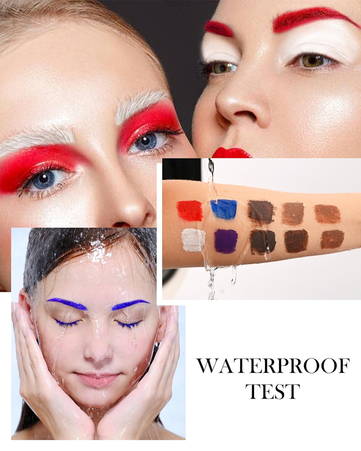 Tinted Brow Mascara Gel- 1Pcs Long-lasting Waterproof Smudge-proof Red Eyebrow Glue Colored Liquid Mascara, Tinted Brow Filler, Length Curly Mascara Women,Thanksgiving Eye Makeup Gift-09